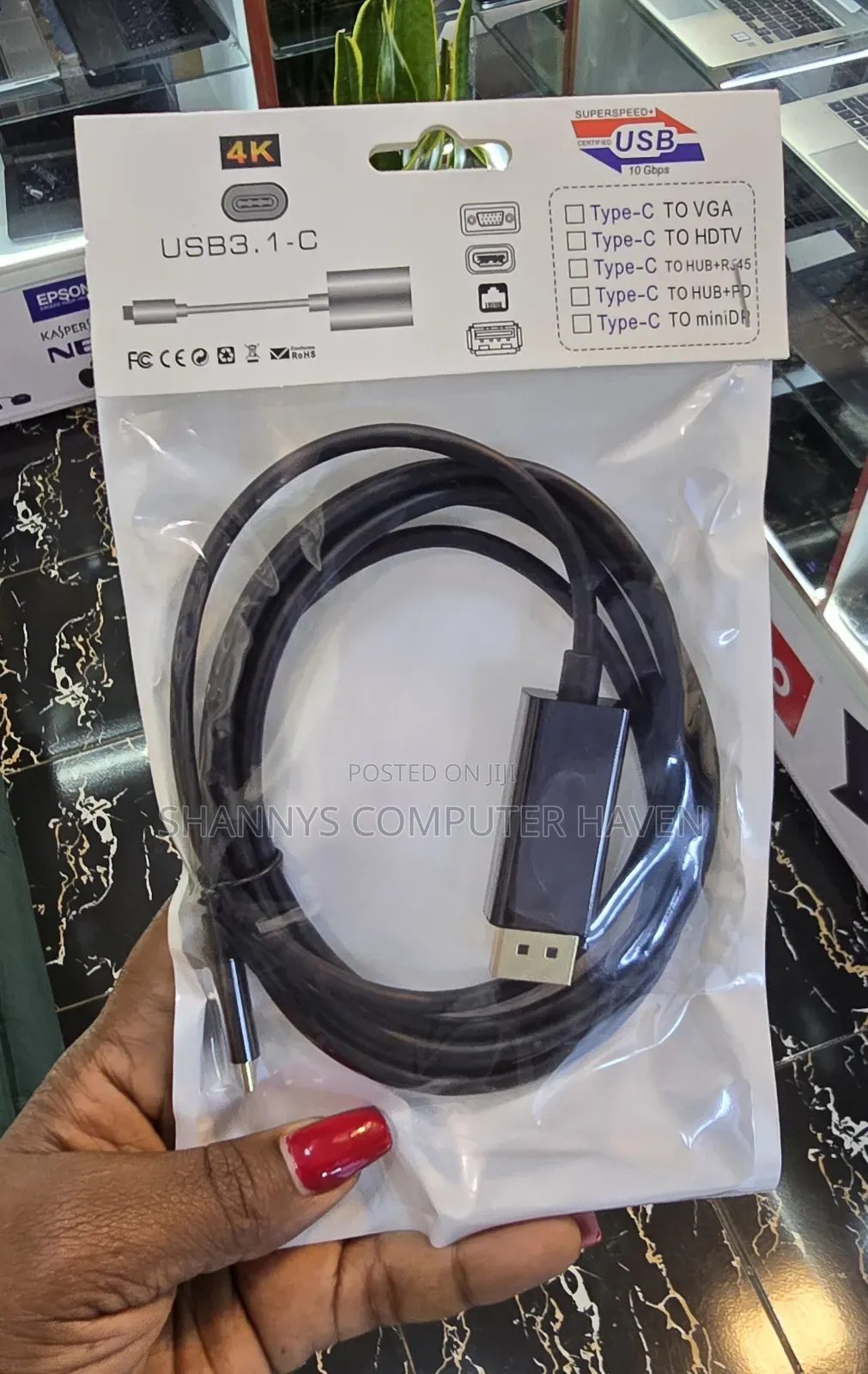 USB-C 3.1 to Displayport Cable –10gbps|4kvideo|high-Speed Connectivity