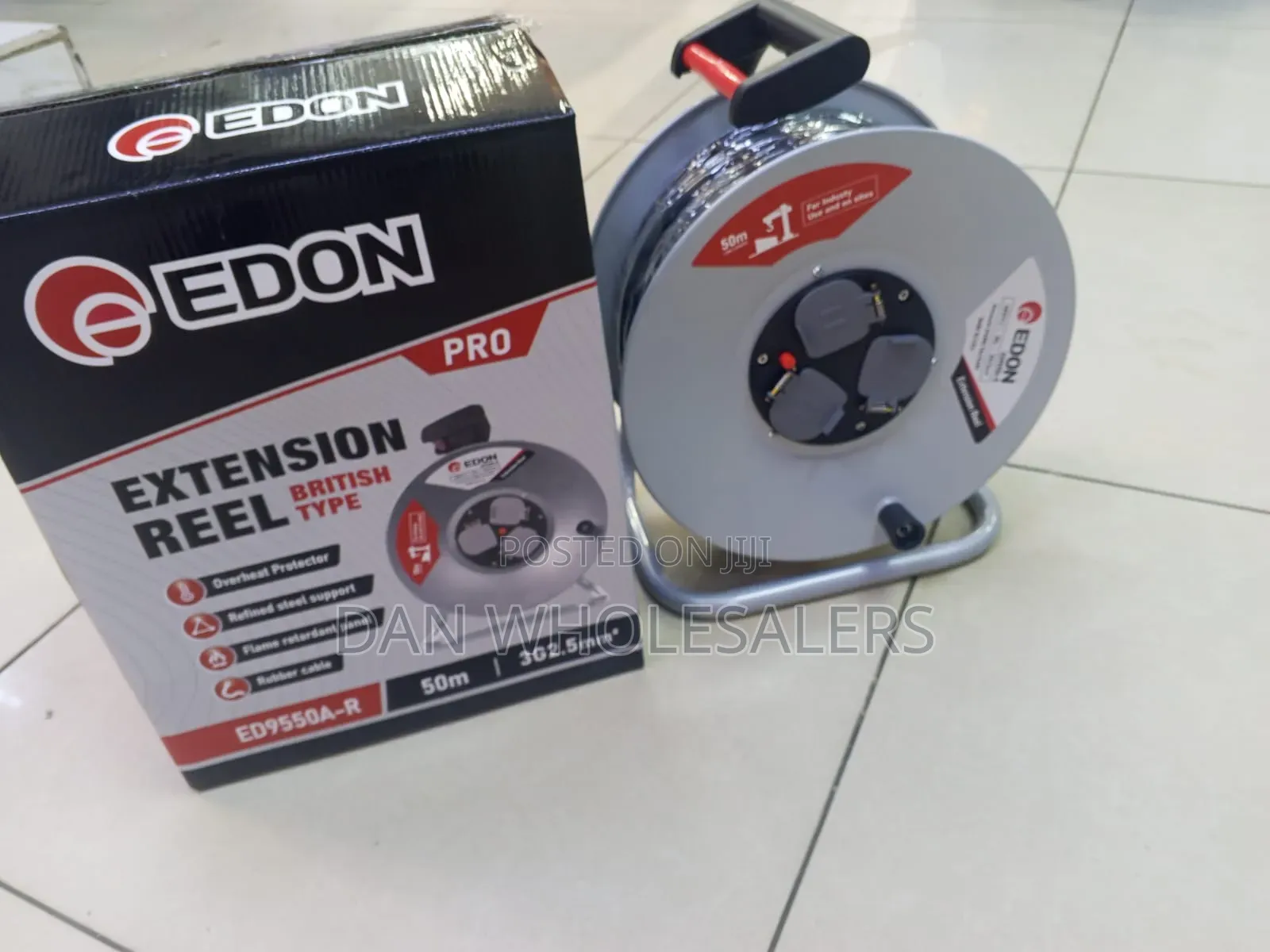 EDON Cable Reel Extension 50m 3G2.5mm With Handle Stand