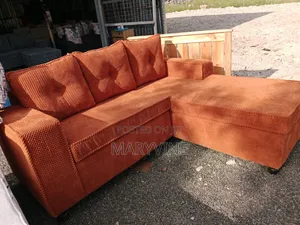 Five Seater Orange and Grey Lshape