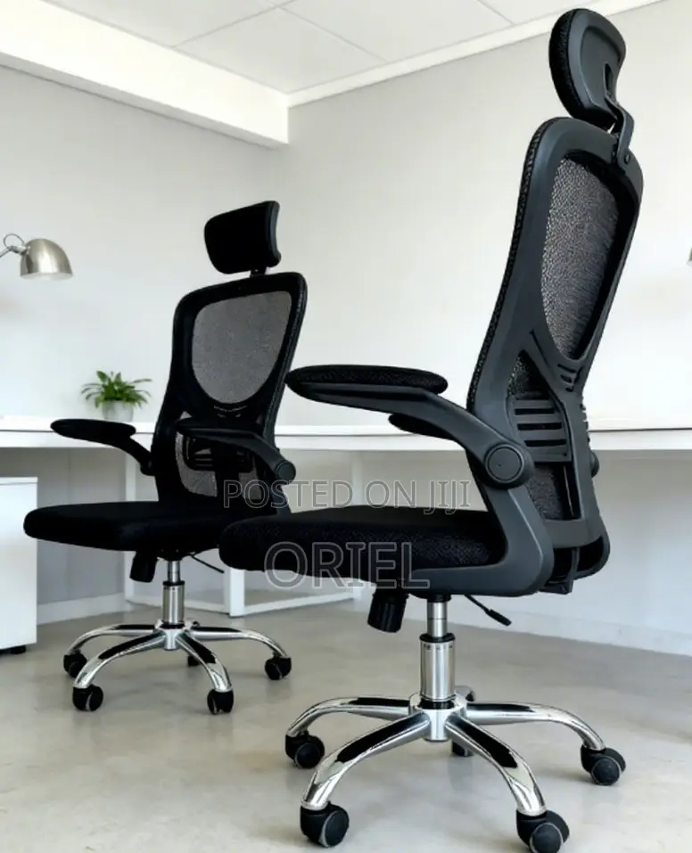 Flip Arms Office Chair – Ergonomic Adjustable Space-Saving Seat