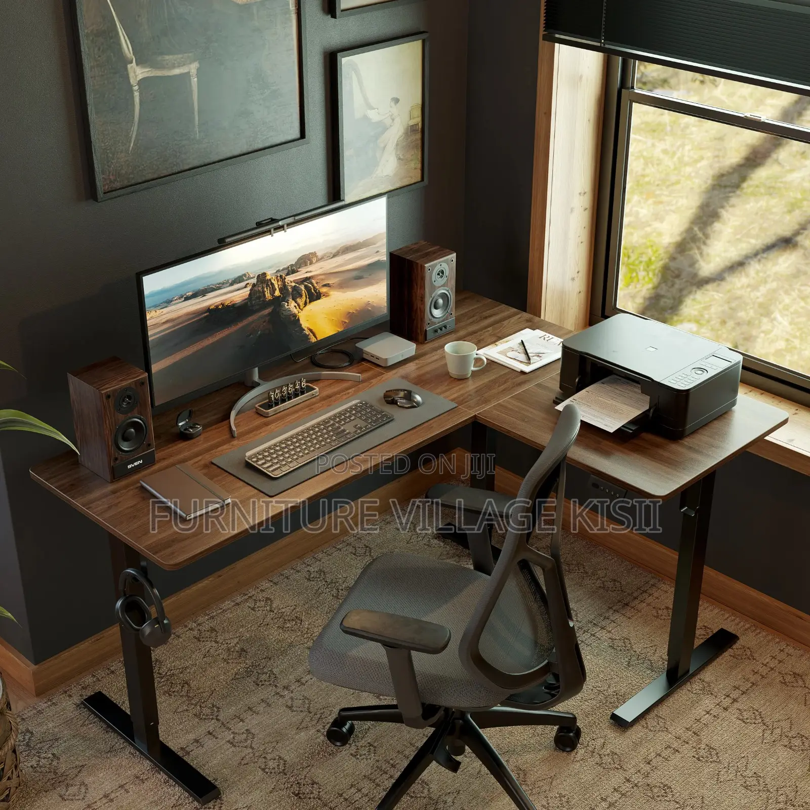 Office Table;1.4M Electric Adjustable Curved Stading Table
