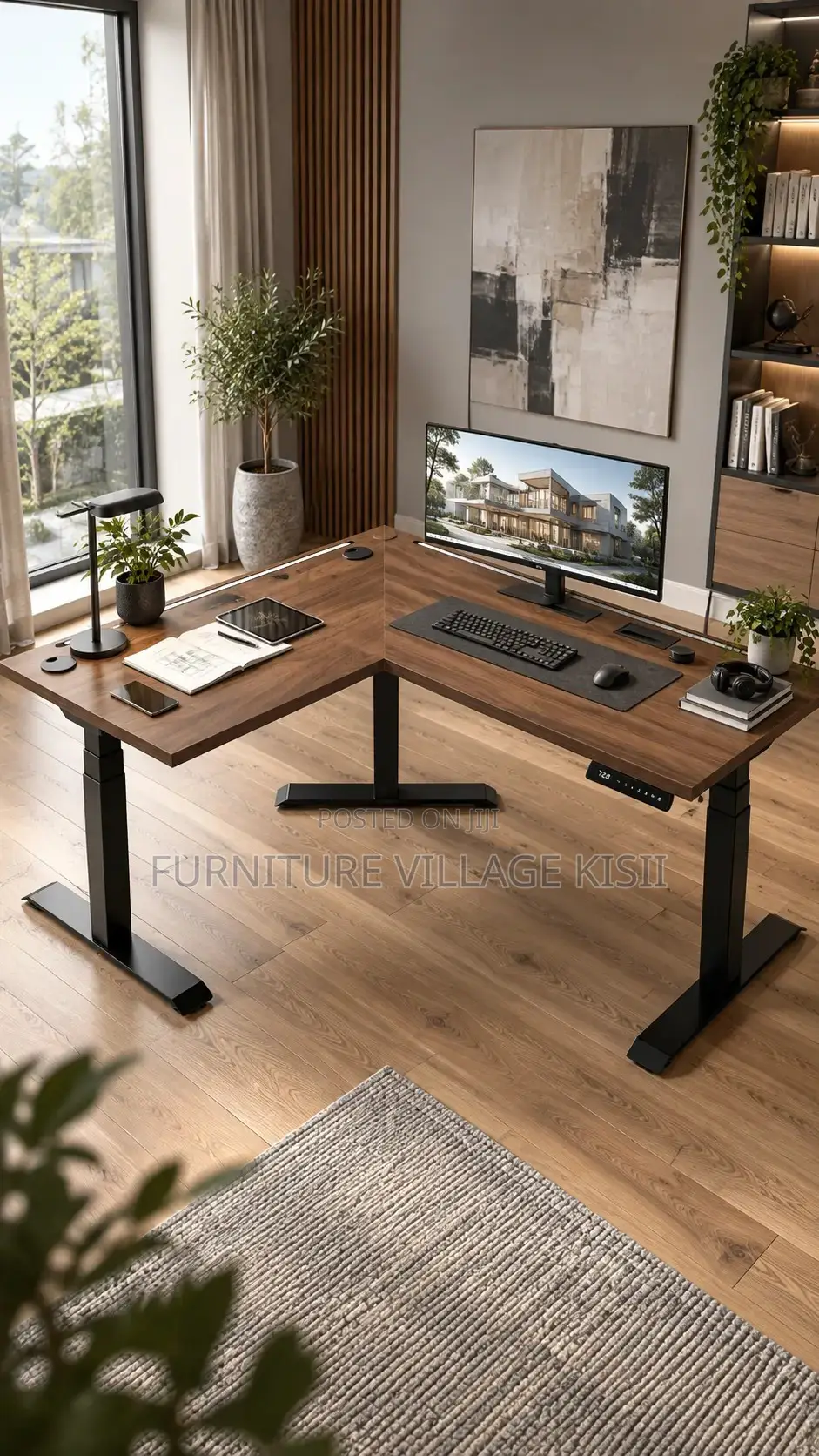 Office Table;1.4M Electric Adjustable Curved Stading Table