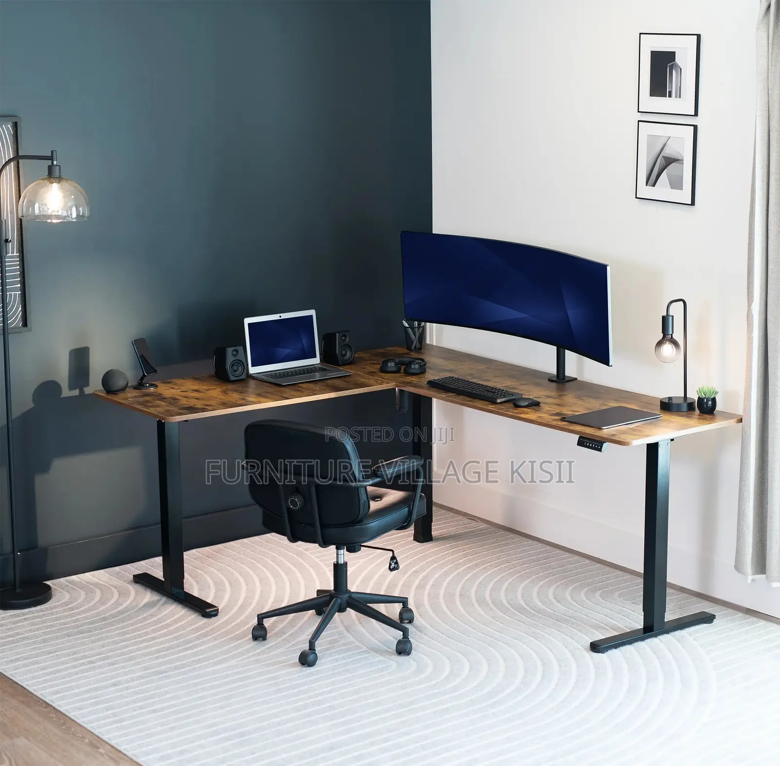 Office Table;1.4M Electric Adjustable Curved Stading Table