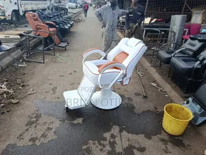 Brown/White Barber Chairs