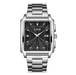 LIGE Luxury Square Watch for Men – Waterproof Luminous Military Sport