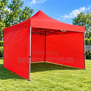 Red Outdoor Gazebo Tent Pop Up Canopy With Side Covers- 3*3 Metres