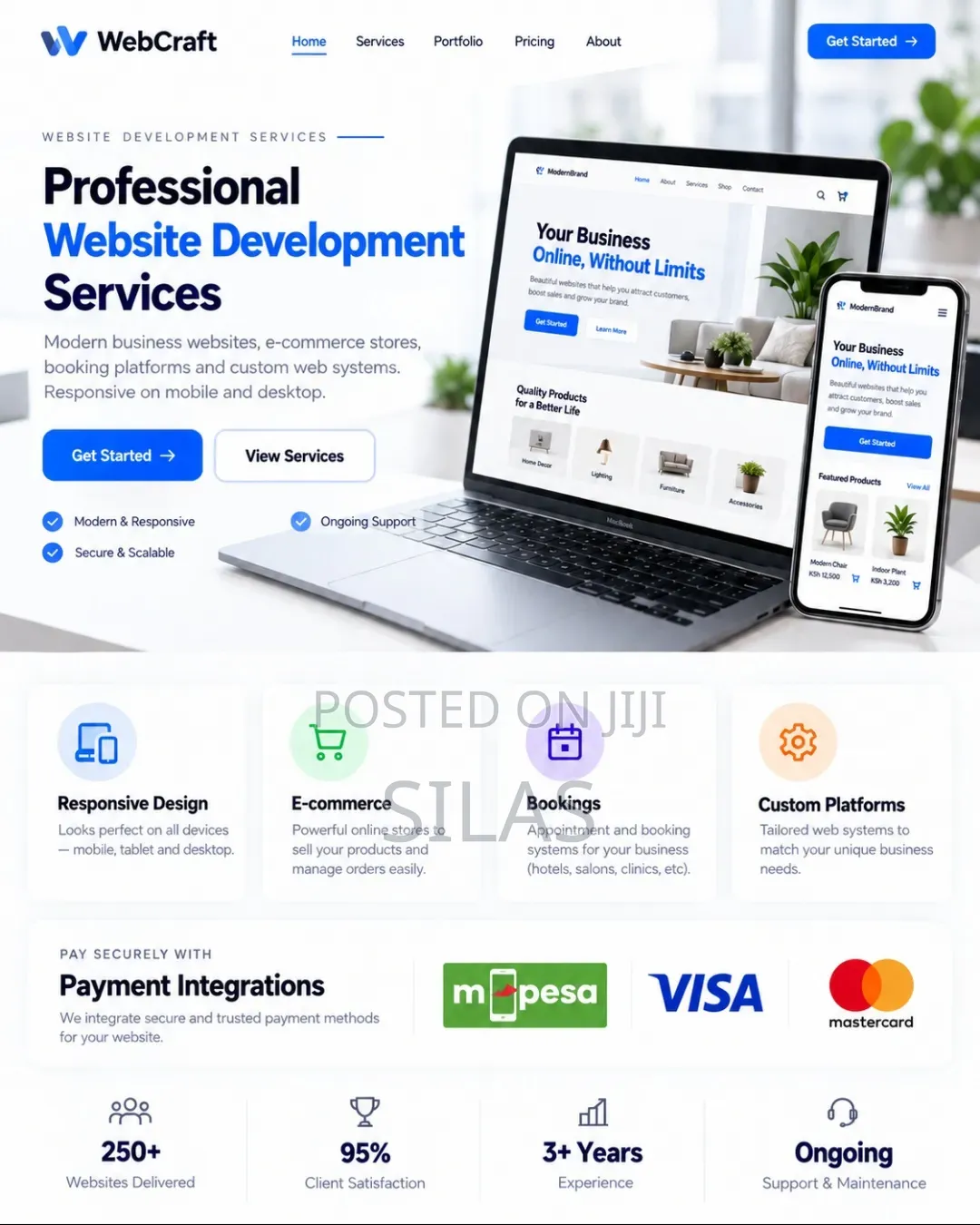 Professional Website Designer | E-Commerce, M-Pesa Booking Systems