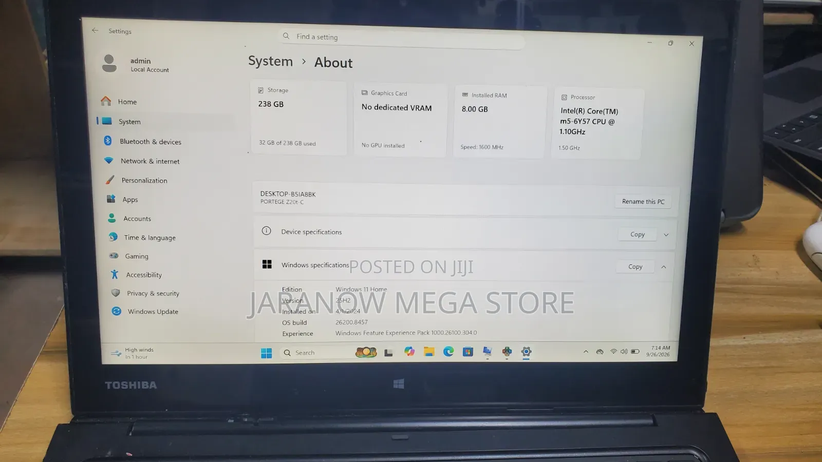 Laptop Toshiba Portege z20t 8GB Intel Core M SSD 256GB
