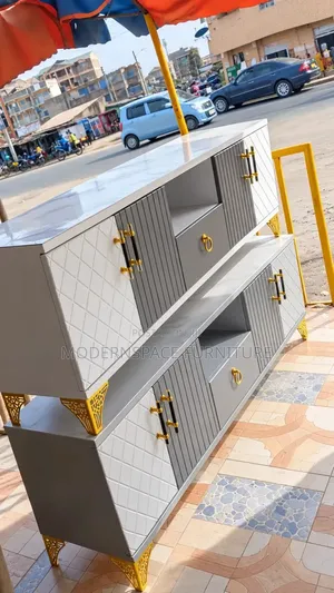 Modern Grey Gold TV Stand | Luxury TV Console | Sideboard