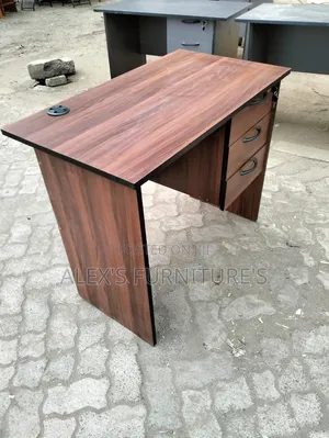 Dark Walnut Office Desk With Black LIPING/#RECEPTION MODERN DESK