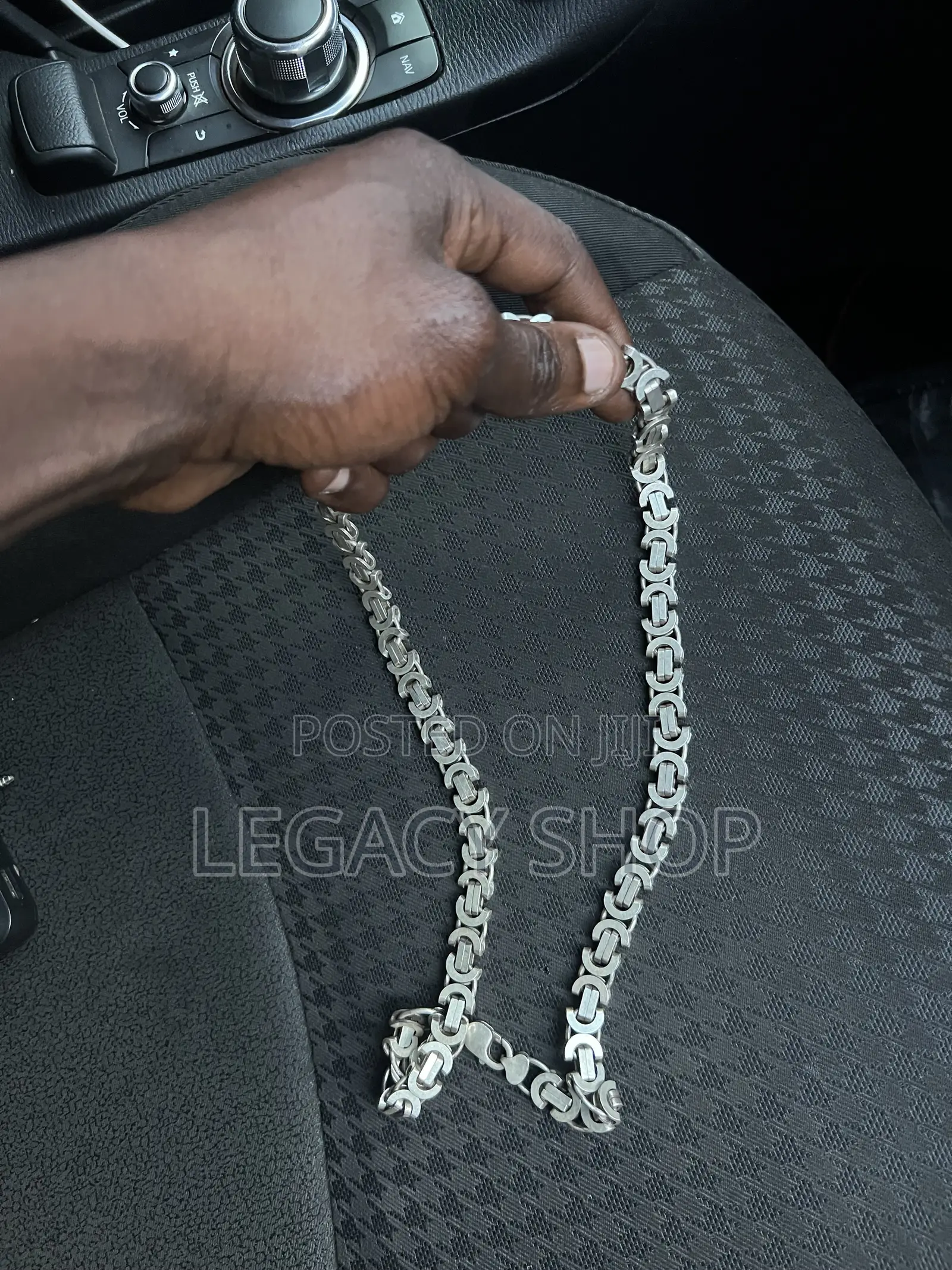 Silver Necklace for Men Stainless Steel Cash Money Chain Necklace Gift