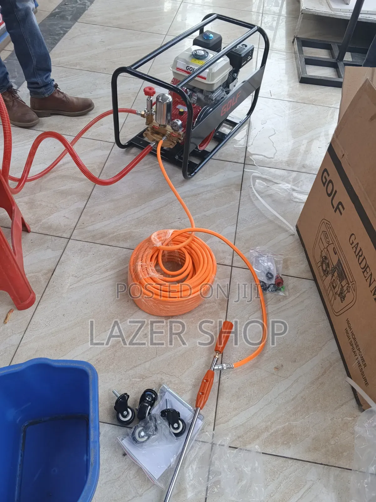 Petrol Trolley Spray Pump 8hp Engine With Hose Pipe