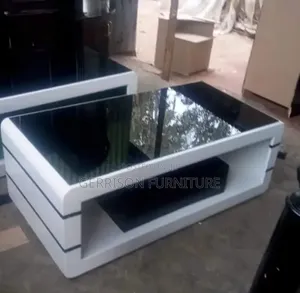 Modern 4x2 Black White Glass Coffee Table