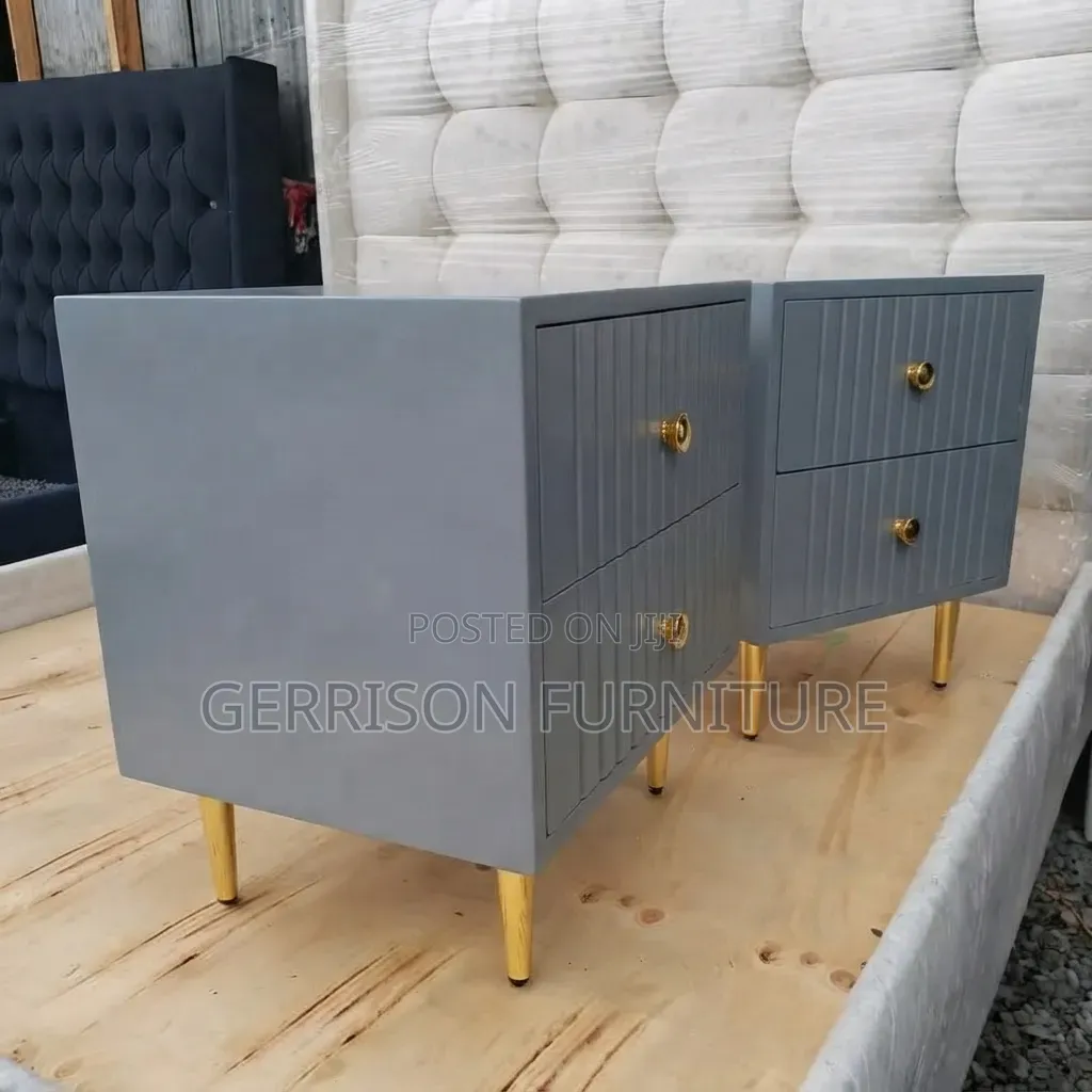 Premium Grey 2-Drawer Nightstands