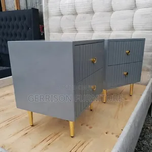 Premium Grey 2-Drawer Nightstands
