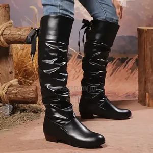 Bow Slouch Knee Boots