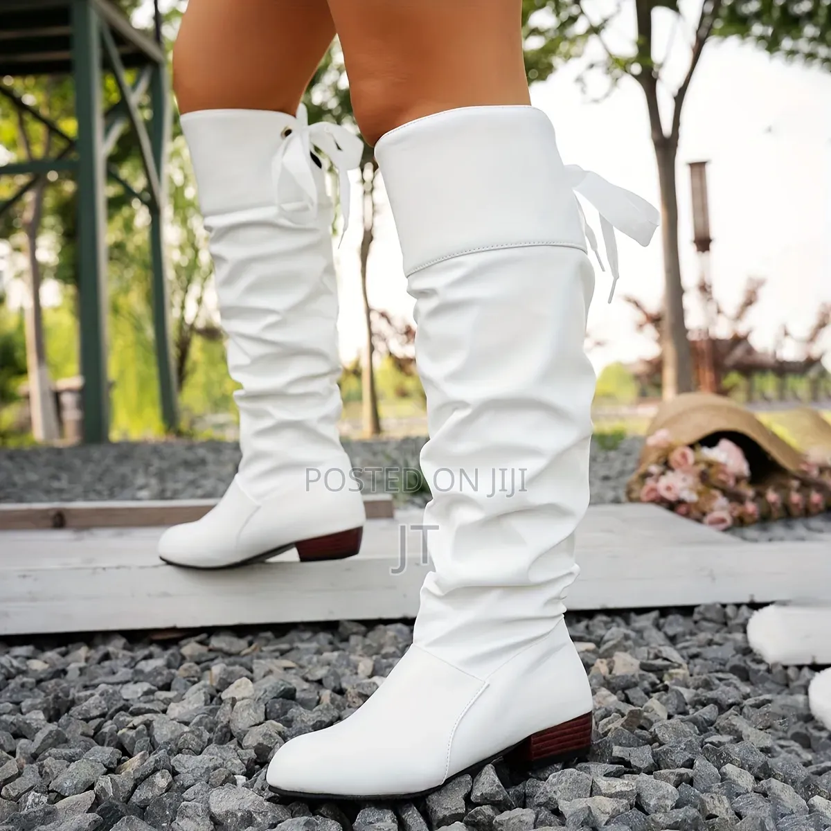Bow Slouch Knee Boots
