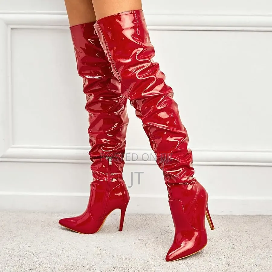 Shiny Stilleto Thighboots