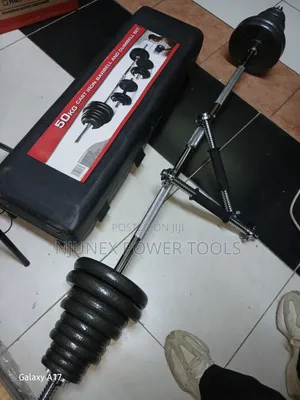 Adjustable 50kg Cast Iron Dumbbell and Barbell Set