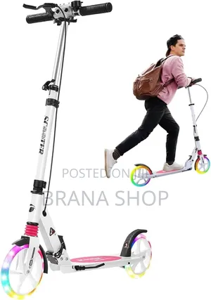 Elegant Pink Outdoor Cruiser Kick Scooter – Foldable Adjustable 
