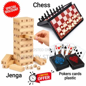 Jenga Chess Poker Combo Set