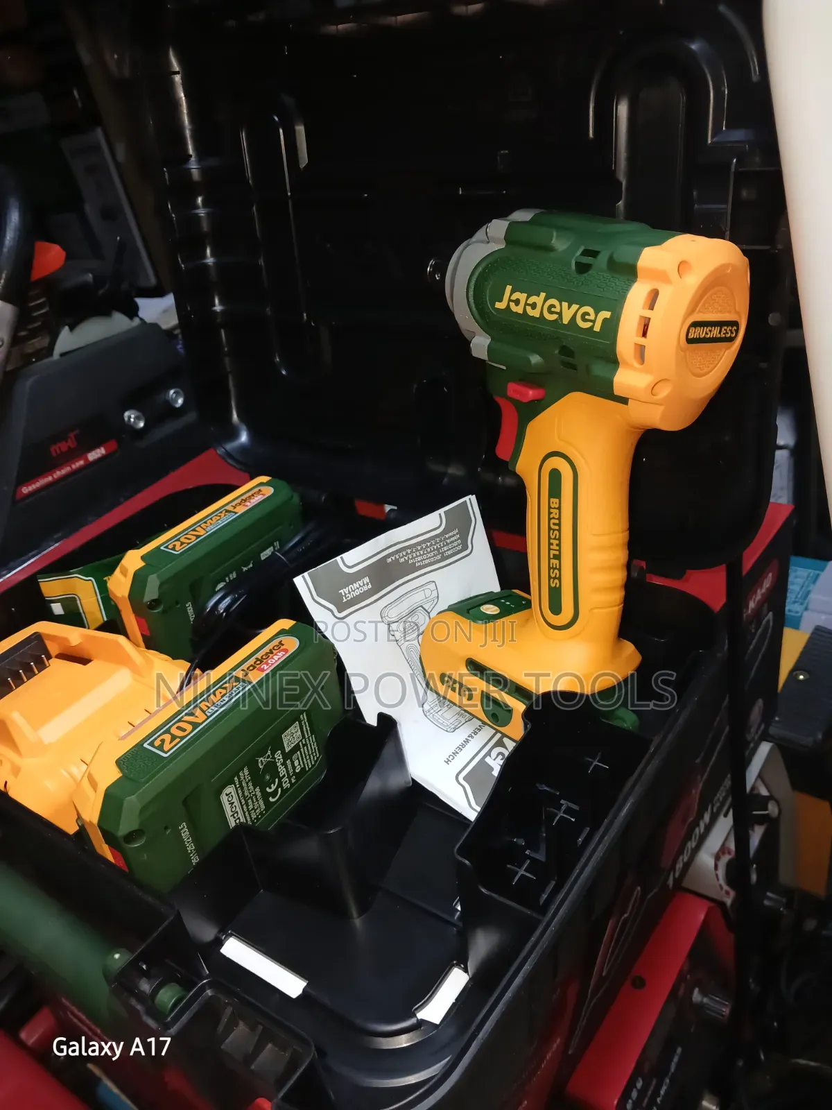 Yellow Jadever Cordless Impact Wrench and Driver Kit
