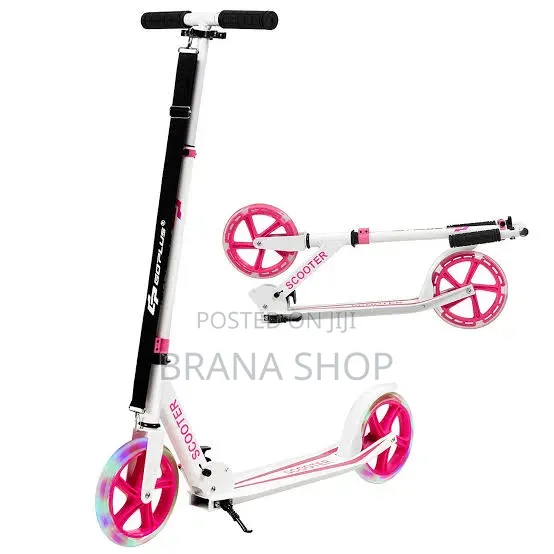 Smart Pink Foldable Kick Scooter – Modern Outdoor Cruiser 