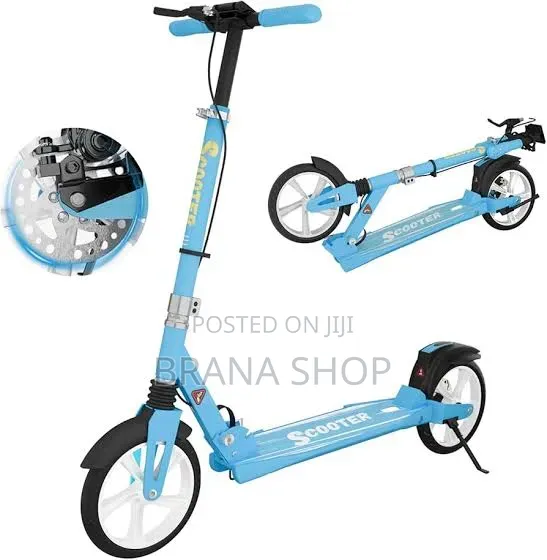 Rugged Blue Outdoor Cruiser Kick Scooter – Strong Foldable 