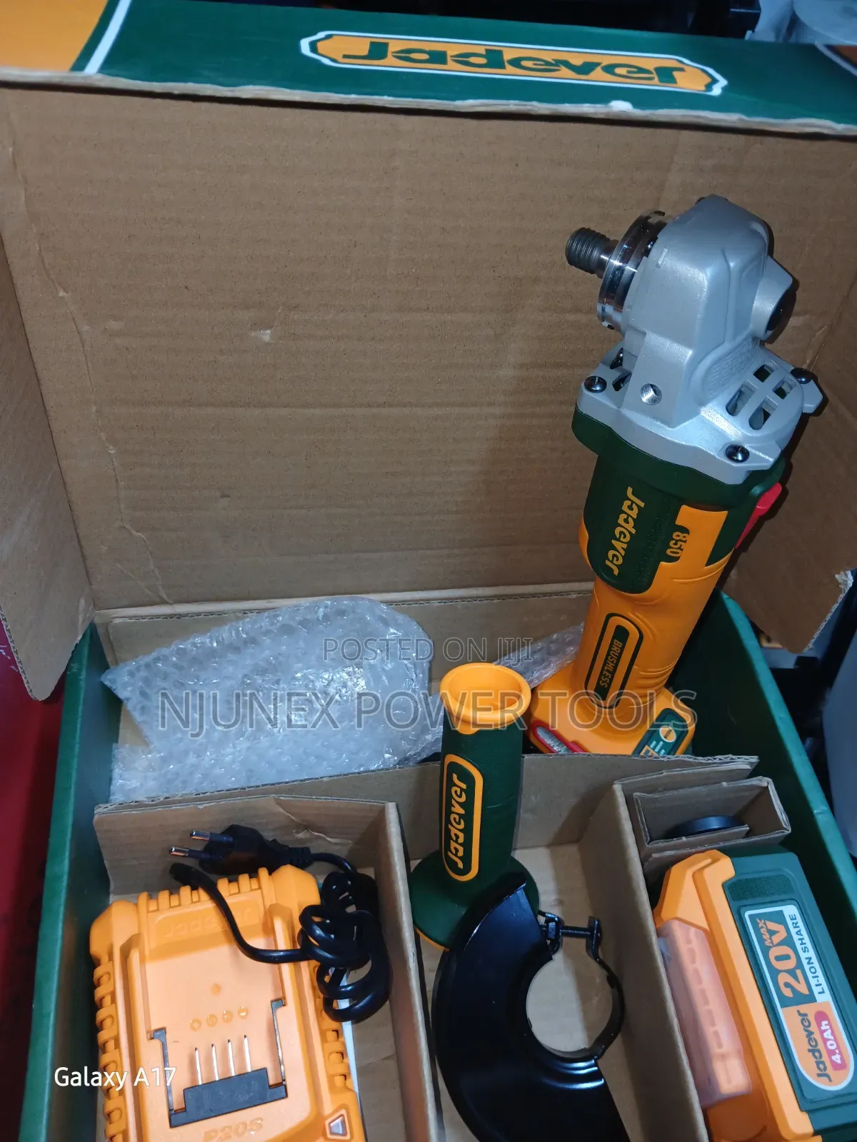 Jadever 20V Cordless Angle Grinder (850W)