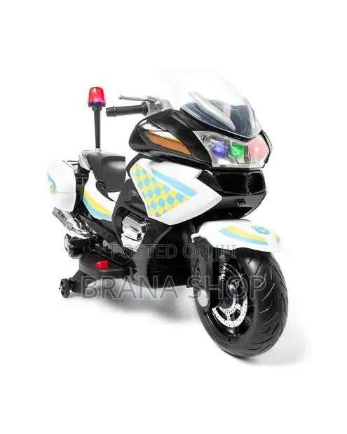 Premium Police 24V Kids Motorcycle, Music, Lights Rubber Wheels