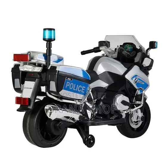 New 24V Police Kids Motorcycle – Lights, Music Rubber Wheels 