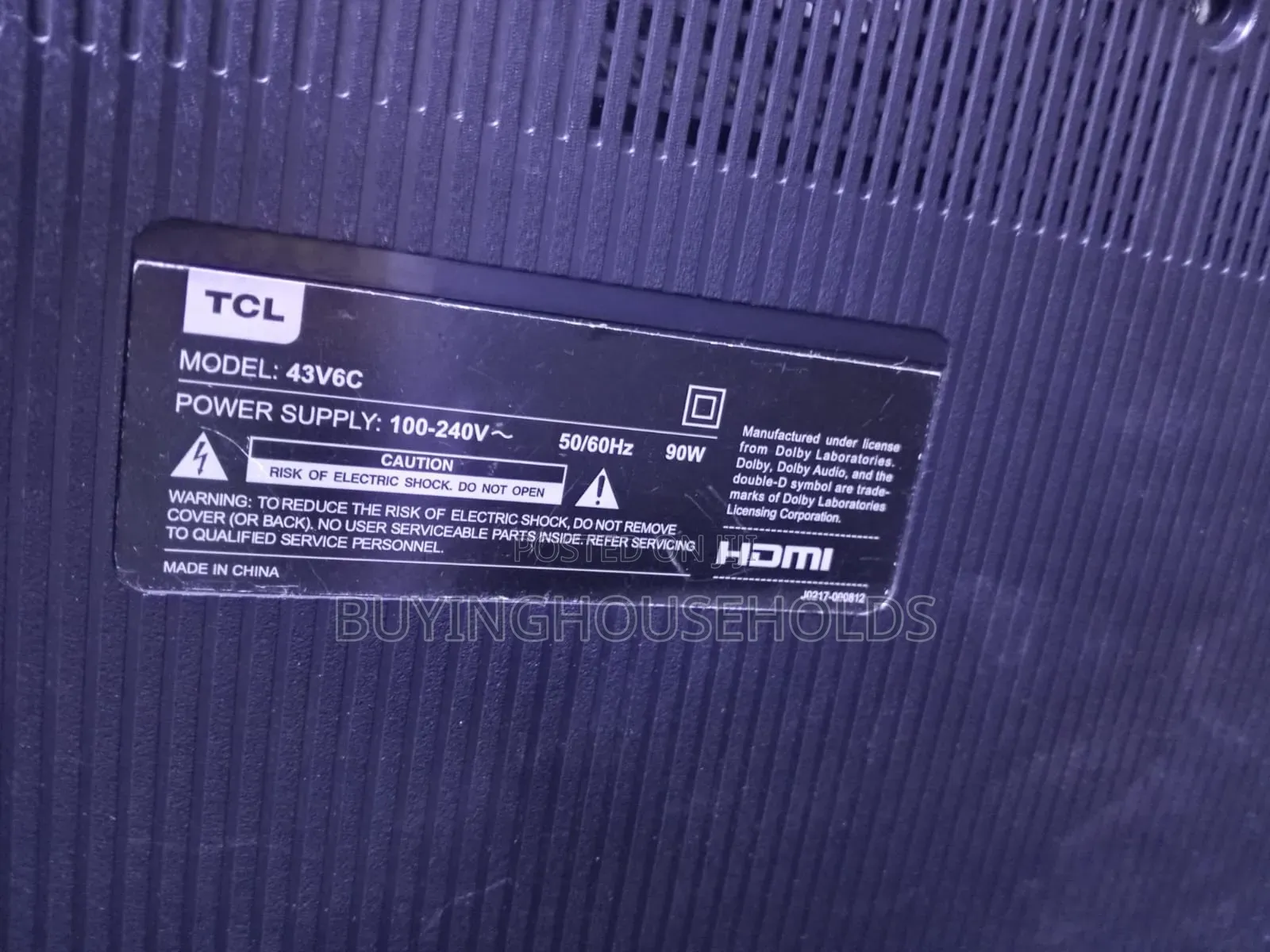 TCL 43" Google TV Model:43V6D