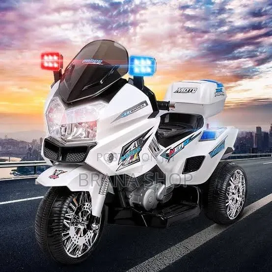 Stylish Police Kids Motorcycle Electric Ride-on With Rubber Wheels