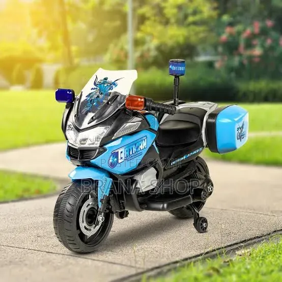 Attractive Police Kids Ride-on Motorcycle – Rubber Wheels Music 