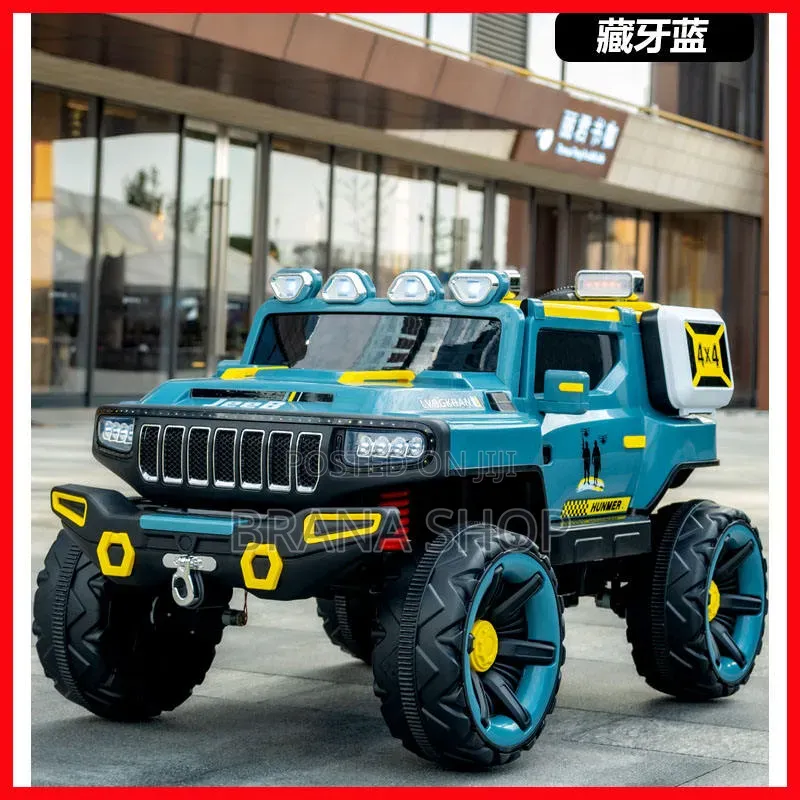 Modern Blue Hummer 24V Kids Jeep Rubber Tires Bluetooth Music