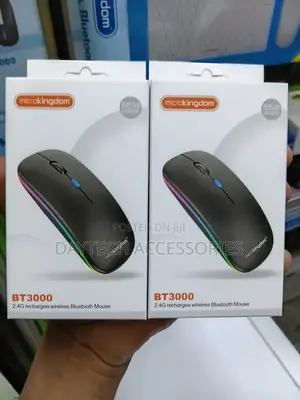 Microkingdom BT3000 2.4G Rechargeable Wireless Bluetooth Mice in Black