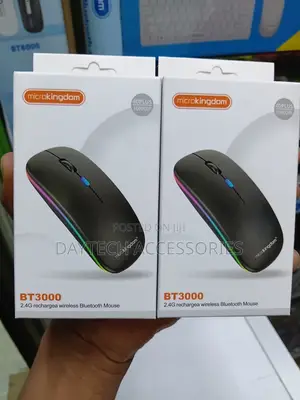 Microkingdom BT3000 2.4G Rechargeable Wireless Bluetooth Mice in Black
