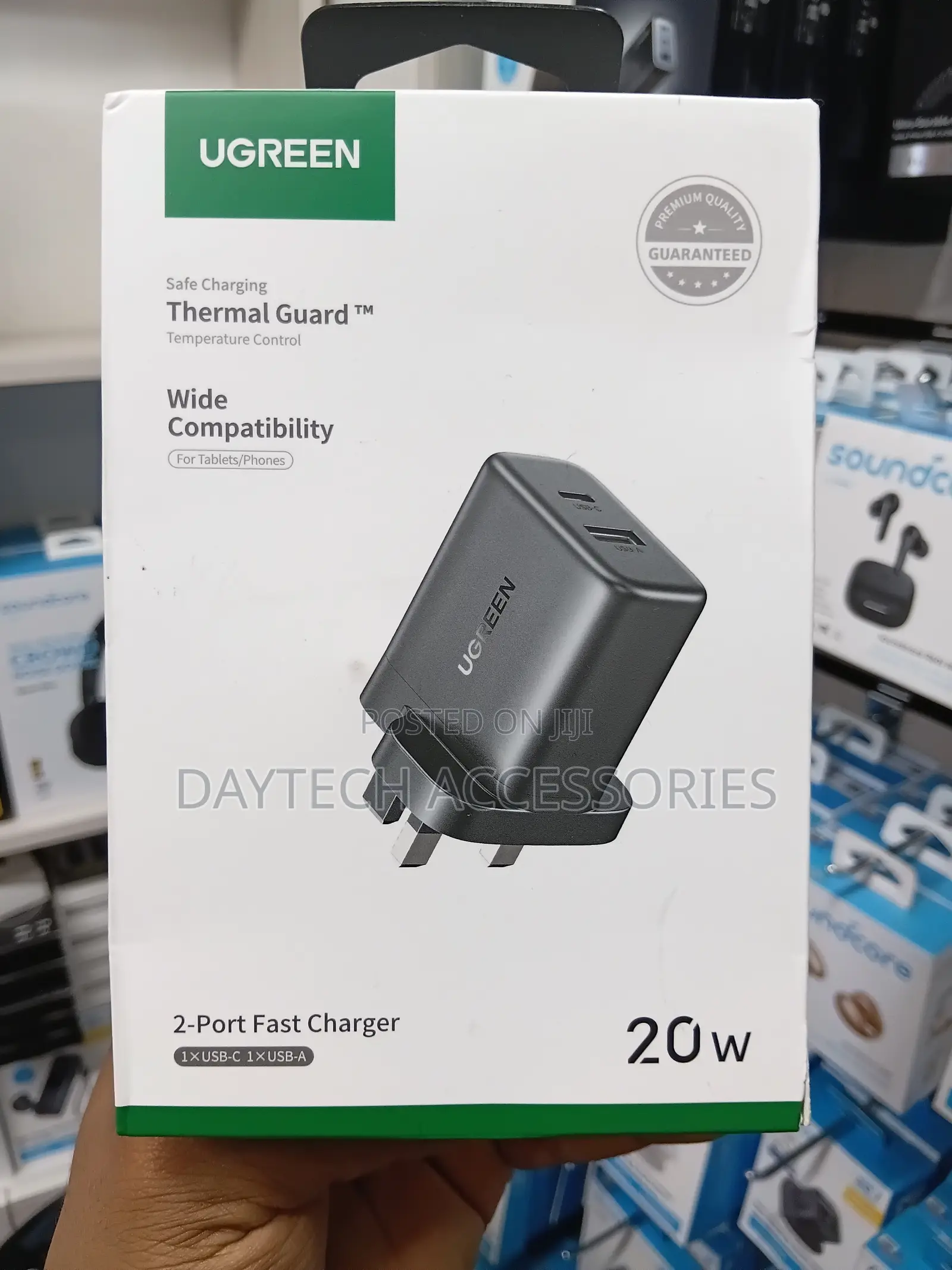 UGREEN 2-Port Fast Charger Adapter (20W)
