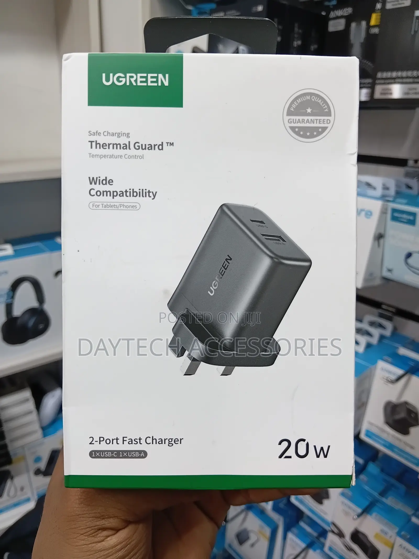 UGREEN 2-Port Fast Charger Adapter (20W)