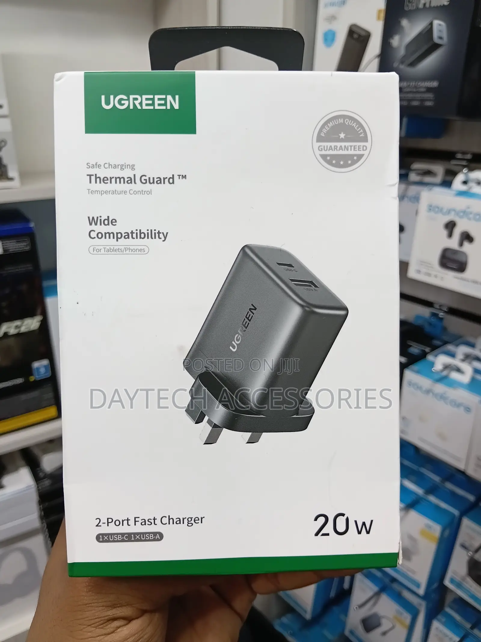 UGREEN 2-Port 20W Fast Charger (Model X227) - Black