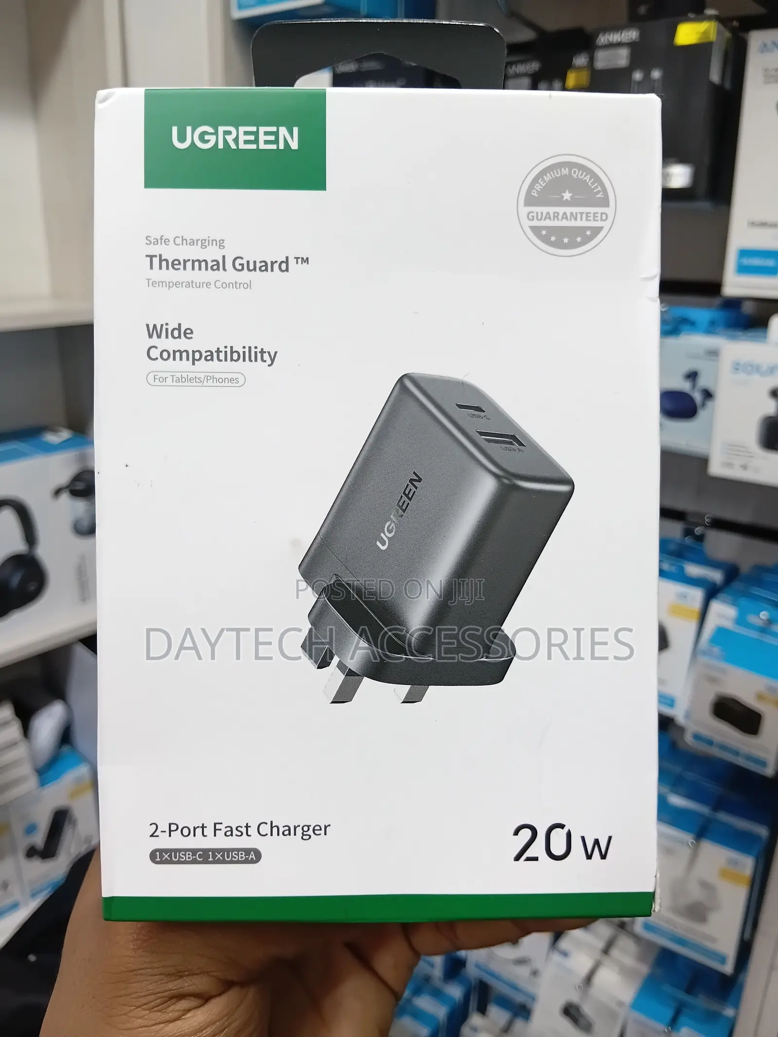 UGREEN 2-Port 20W Fast Charger (Model X227) - Black