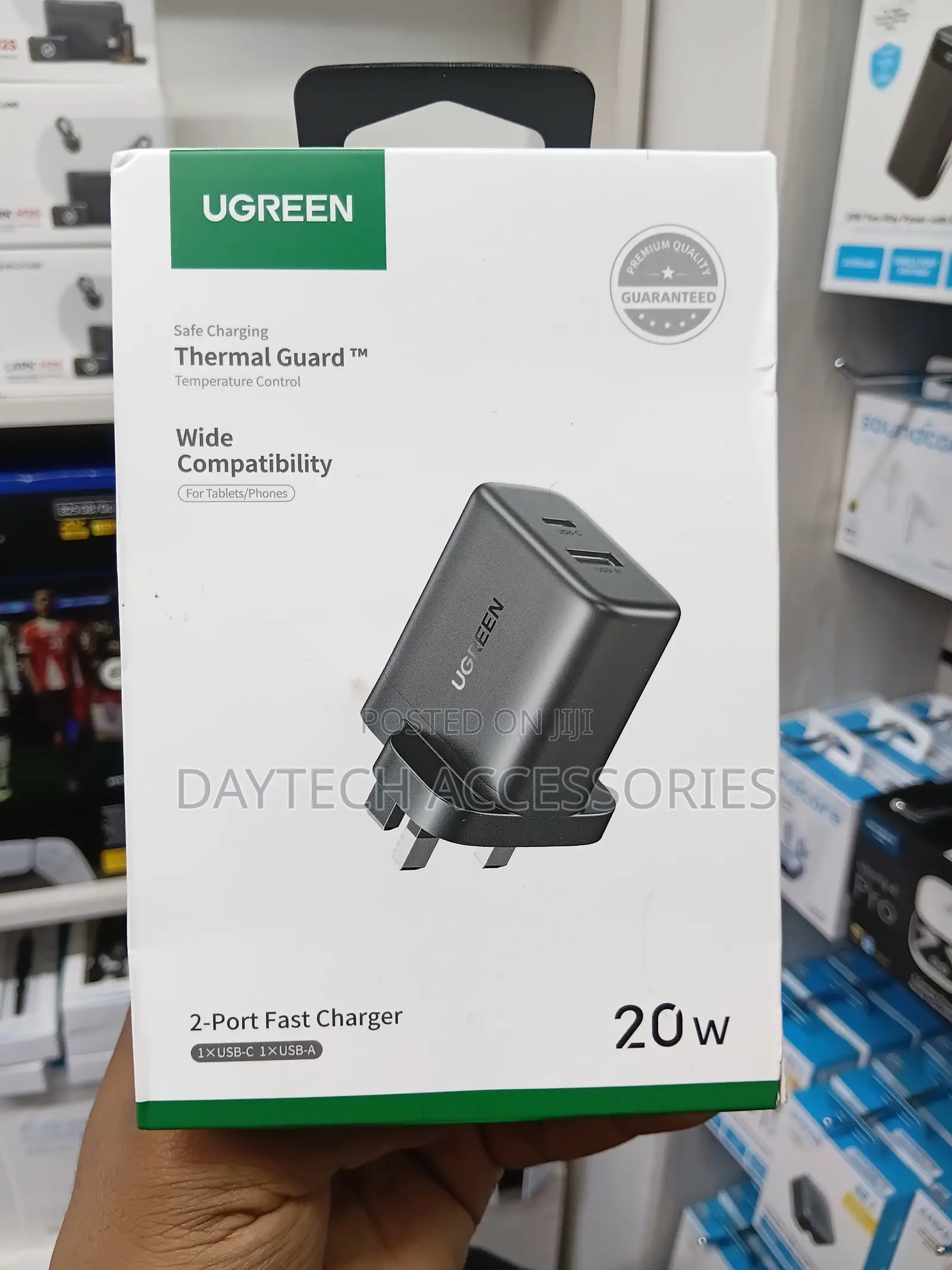 UGREEN 2-Port 20W Fast Charger (Model X227) - Black