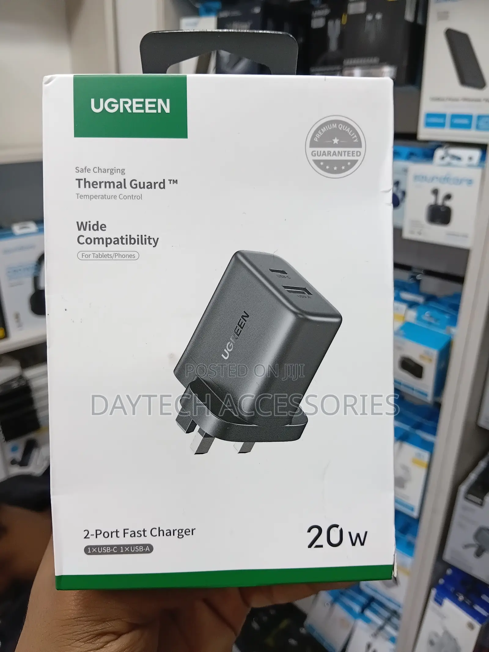 UGREEN 2-Port 20W Fast Charger (Model X227) - Black