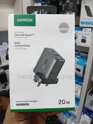 UGREEN 2-Port 20W Fast Charger (Model X227) - Black