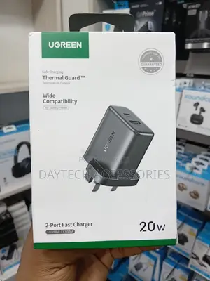 Ugreen 20W Dual Port Fast Charger Adapter.