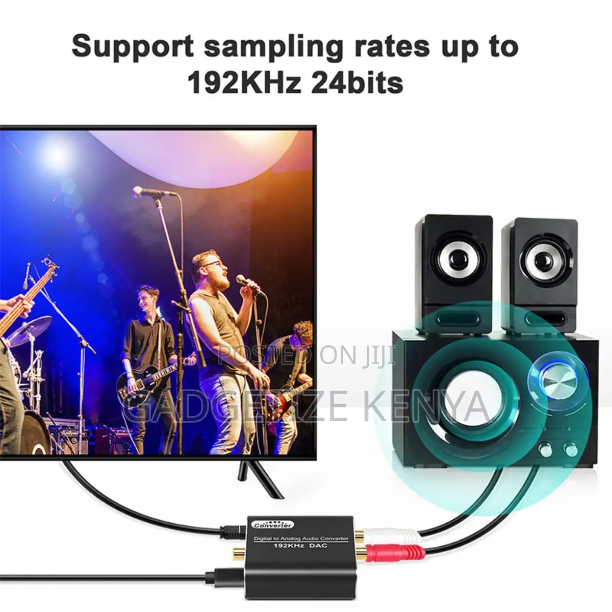Digital-to-Analog Converter (DAC) Toslink Optical Coaxial to RCA 3.5mm