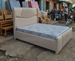 Modern 5x6 Beige Bed Frame