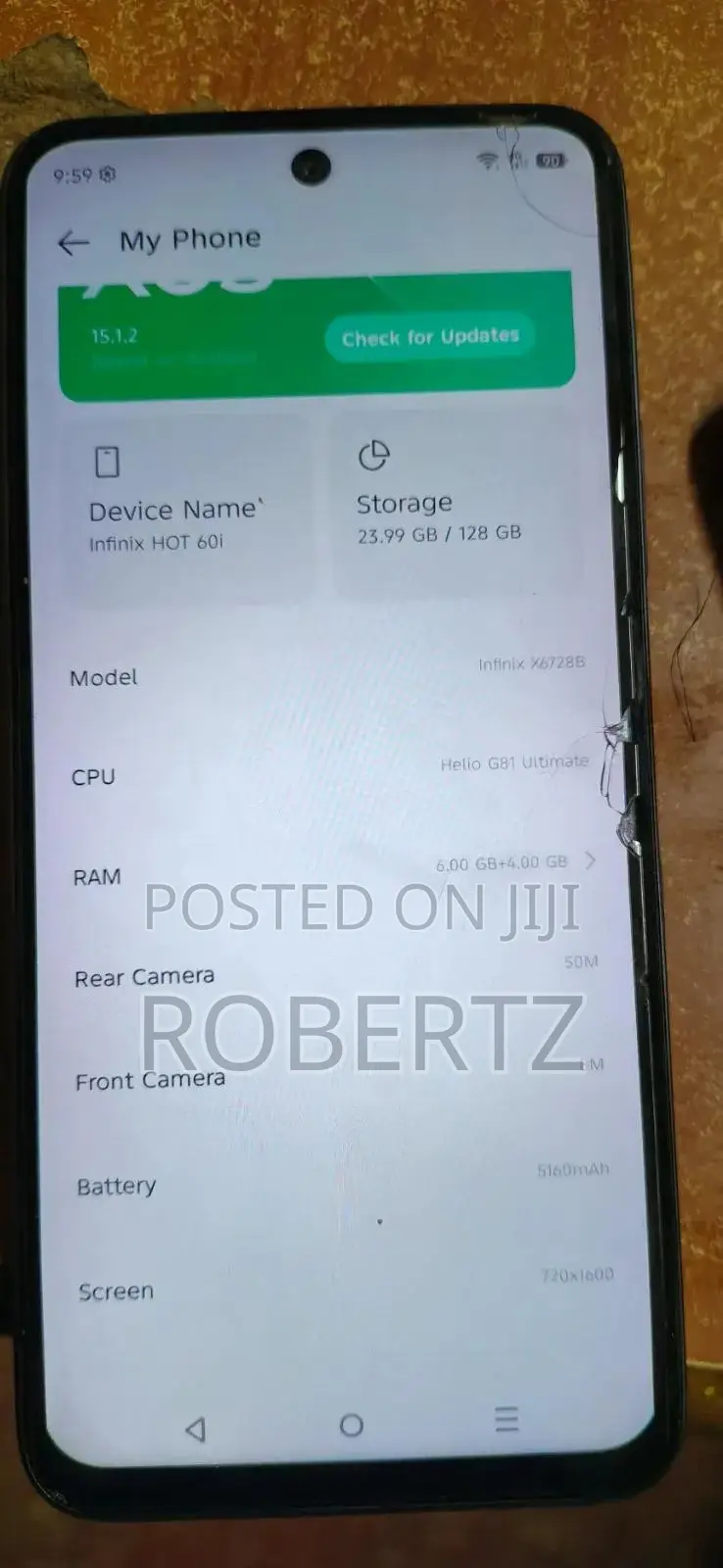 Infinix Hot 60i 128 GB Black