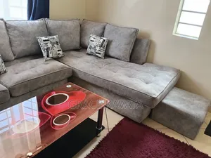 L-Seat and Glass Table