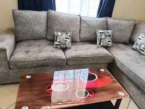 L-Seat and Glass Table